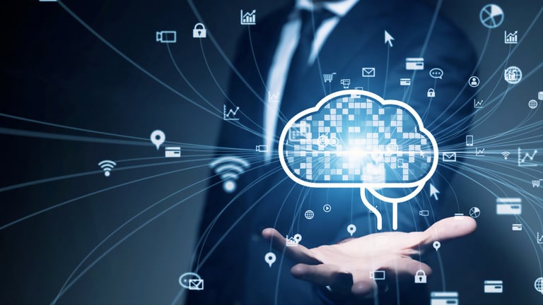 Cloud computing concept. Software as a Service. SaaS. Communication network.